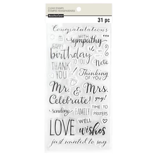 6 Pack: Phrases Clear Stamps by Recollections&#x2122;